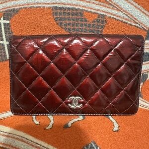 CHANEL❤️🌟 12445094 QUILTED BURGUNDY WALLET⭐️